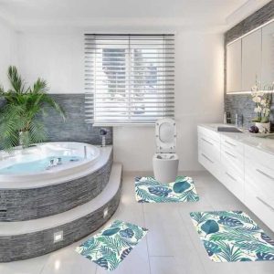 Set trei covoare de baie, plusate 60x90cm+45x60cm+ 43x60cm cod CB012 - imagine 2