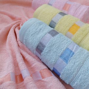 Set 4 prosoape baie, bumbac 100%, dimensiune 50x90cm Rainbow - imagine 2