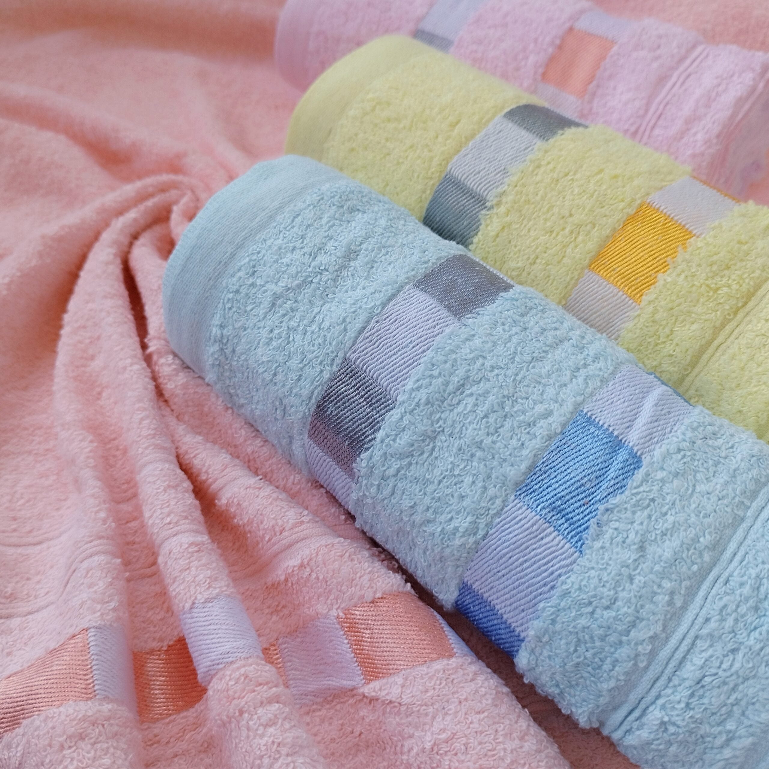 Set 4 prosoape baie, bumbac 100%, dimensiune 50x90cm Rainbow - imagine 2