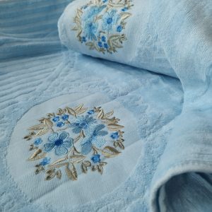 Set 2 prosoape baie, bumbac 100%, dimensiune 50x90cm+ 70x140cm Blue Catifee - imagine 3